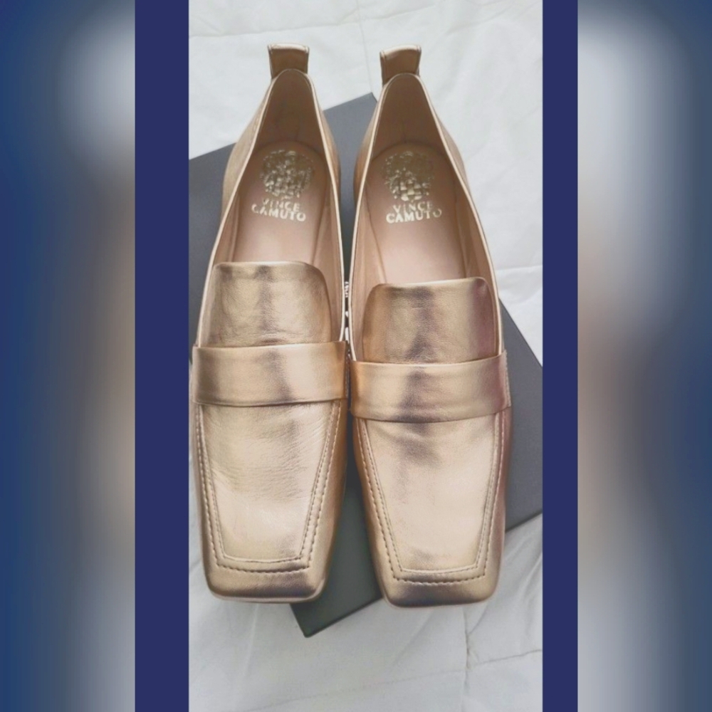 Vince Camuto Gold Loafers